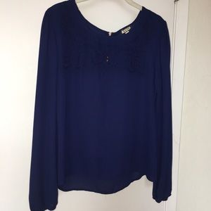 Eyeshadow Navy Blue blouse Size Large
